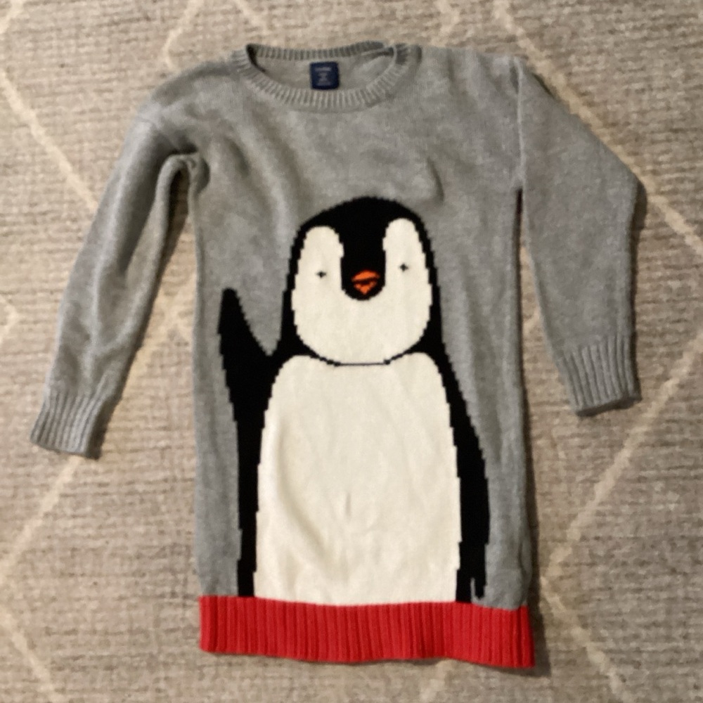 GAP Gray Sweater with Penguin Design